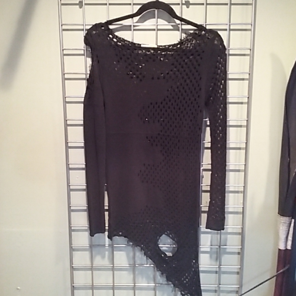 Distressed Women's Top - Black